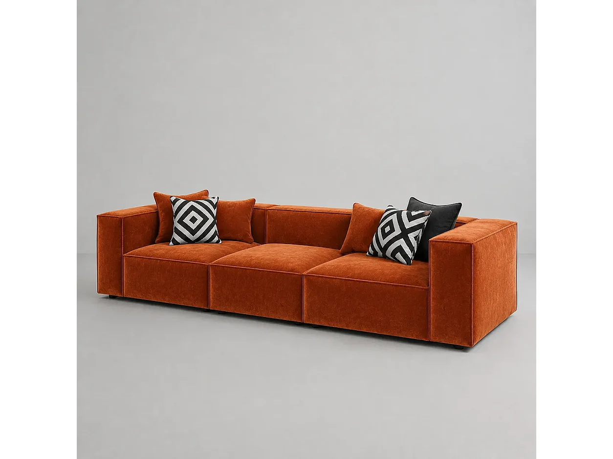Canapé  310cm GALA droit modulable Coloris Terracotta