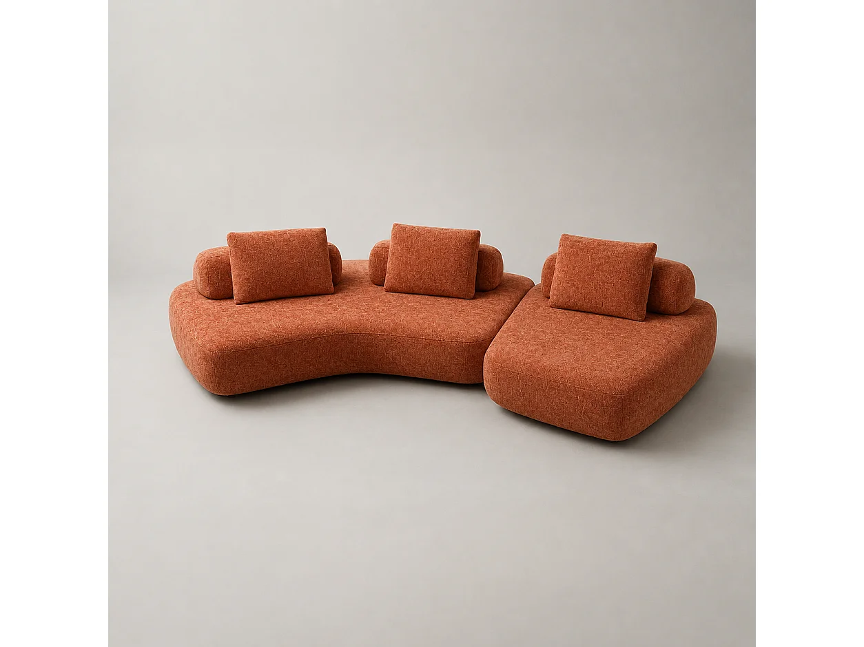 Canapé d'angle MILANO Droite Terracotta