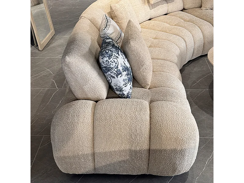 Divano ASSOUAN 450cm arco di cerchio Colore Blanc Cassé
