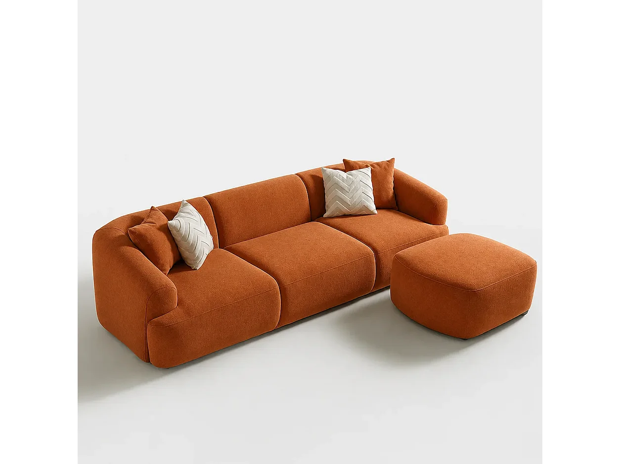 Divano New-York + Pouf Colore Terracotta