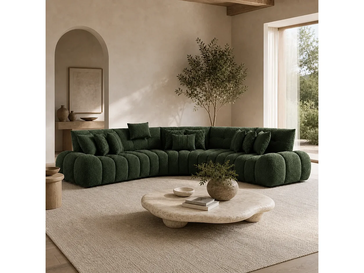Divano ASSOUAN 450cm arco di cerchio Colore Vert Forêt