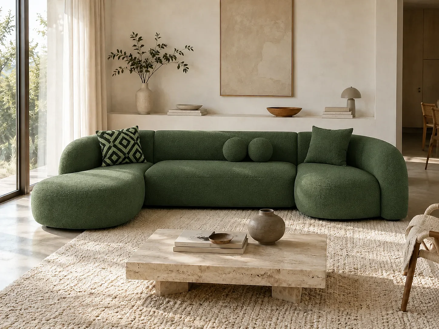 Sofá SERENITY angle izquierdo Vert Cèdre