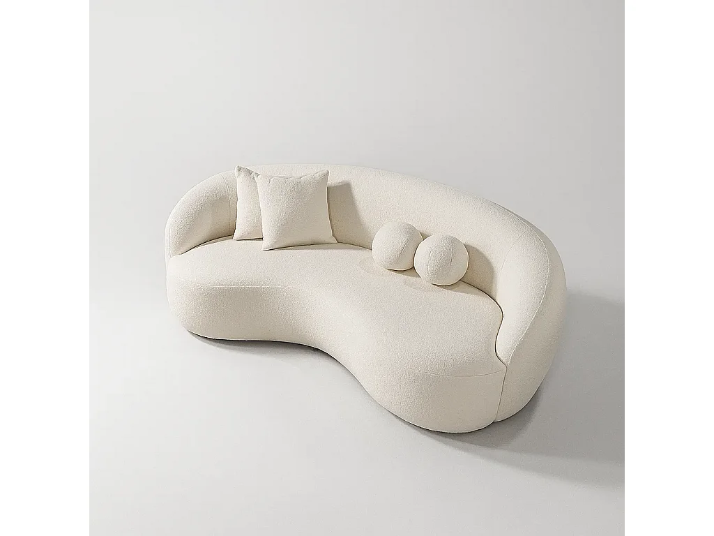 Canapé ZARA Demi-Lune Écru Mousse 200cm