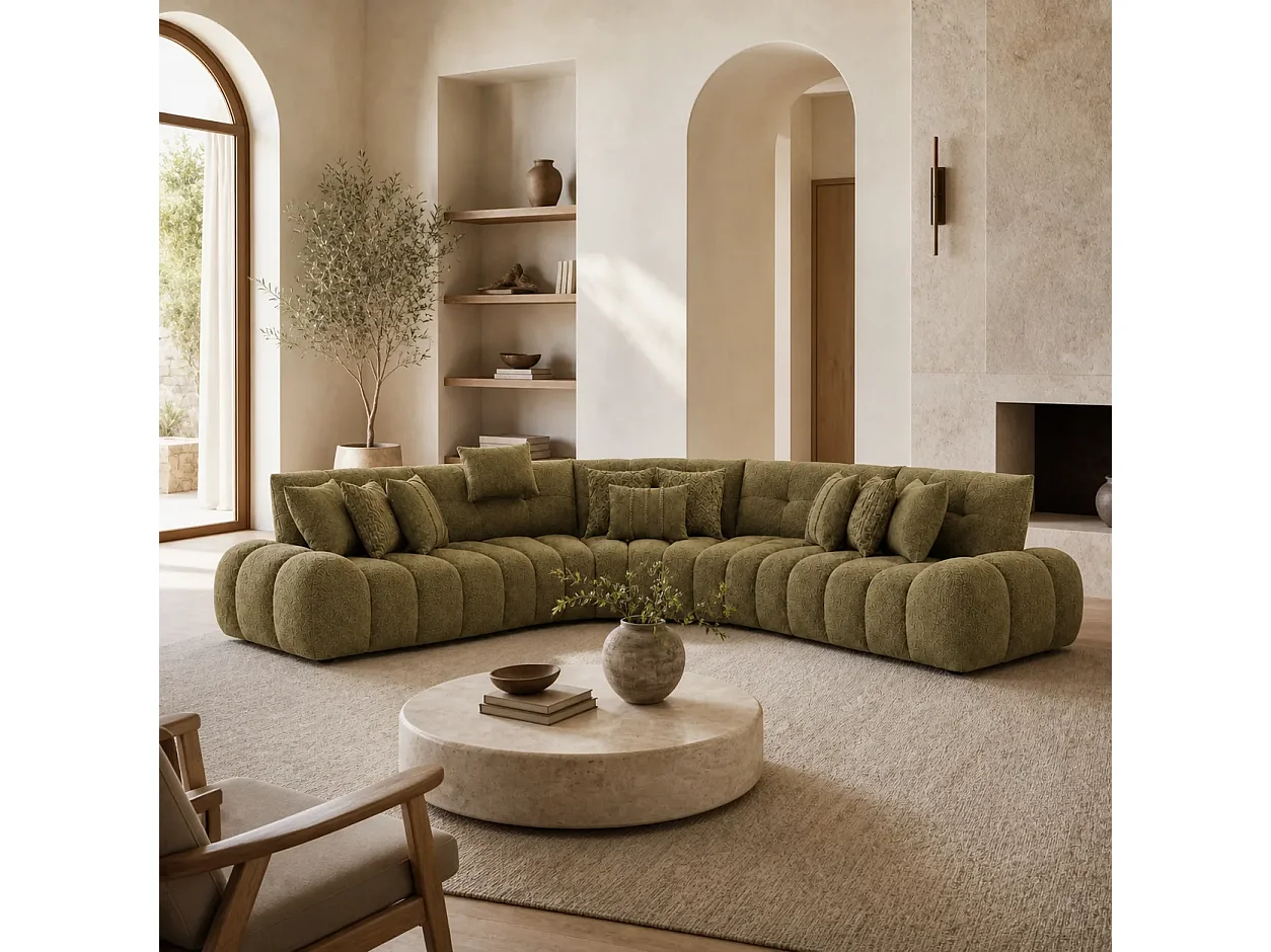 Divano ASSOUAN 450cm arco di cerchio Colore Vert Olive
