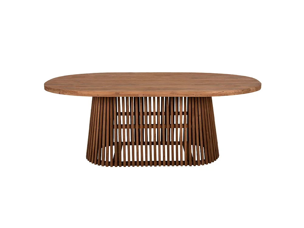 Table à manger ovale REMIK en teck recyclé 200×100×75,5 cm