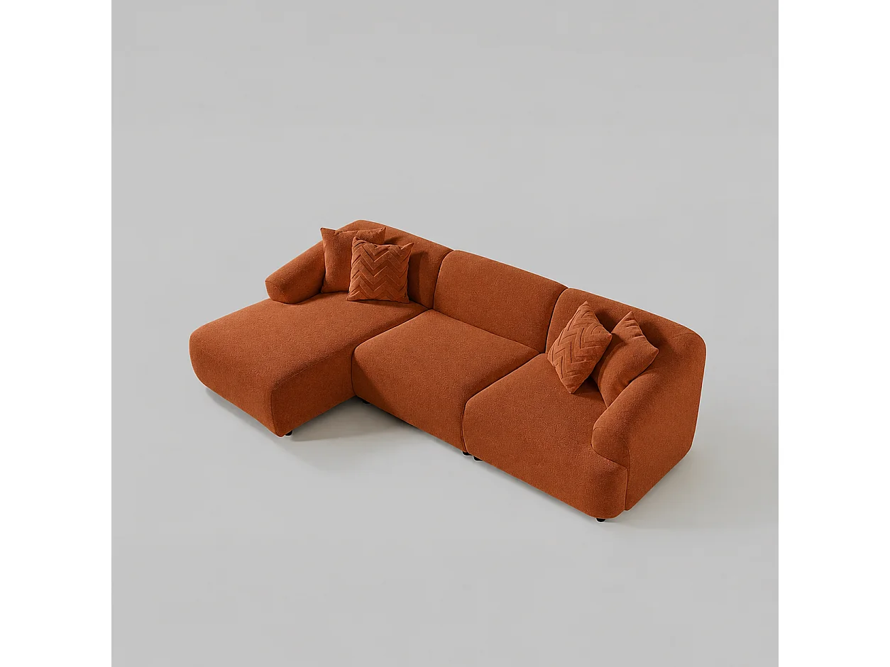 Divano ad angolo sinistro New-York TERRACOTTA