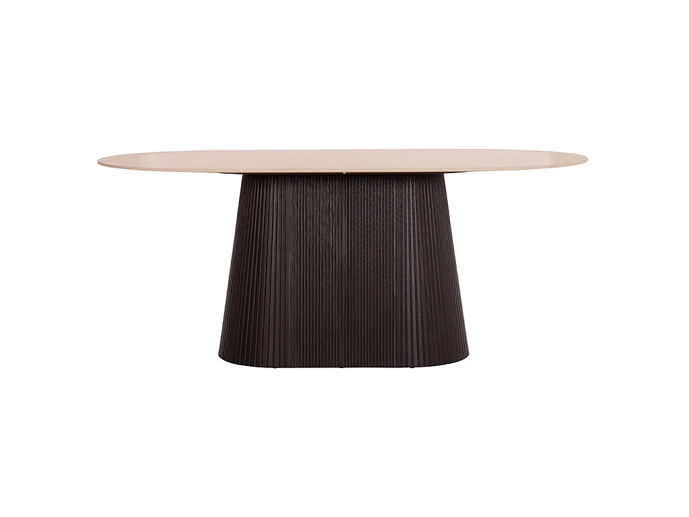 Table à manger ovale CATER céramique effet travertin 180x90cm