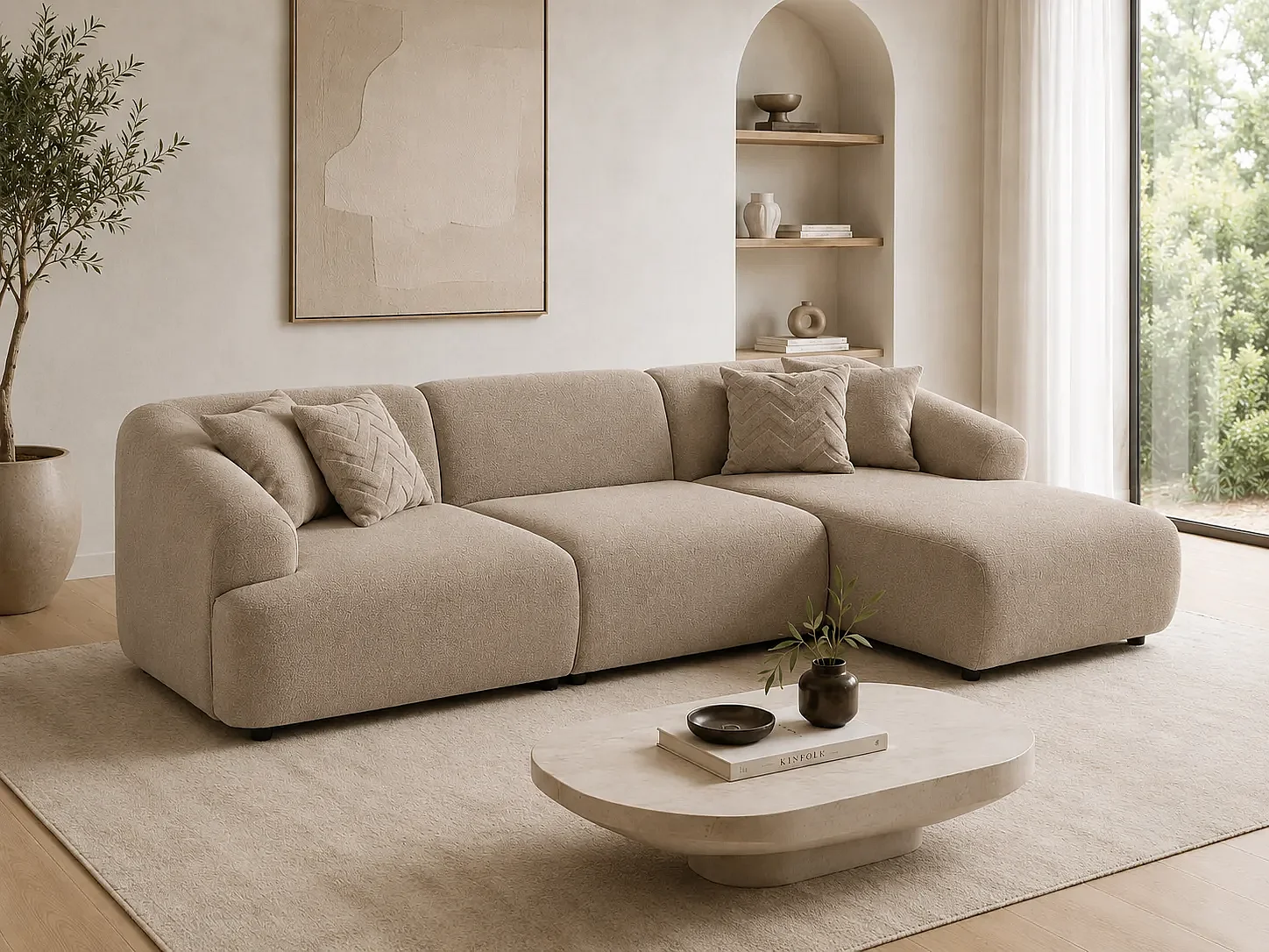 Divano ad angolo Destra New-York Sable Nomade