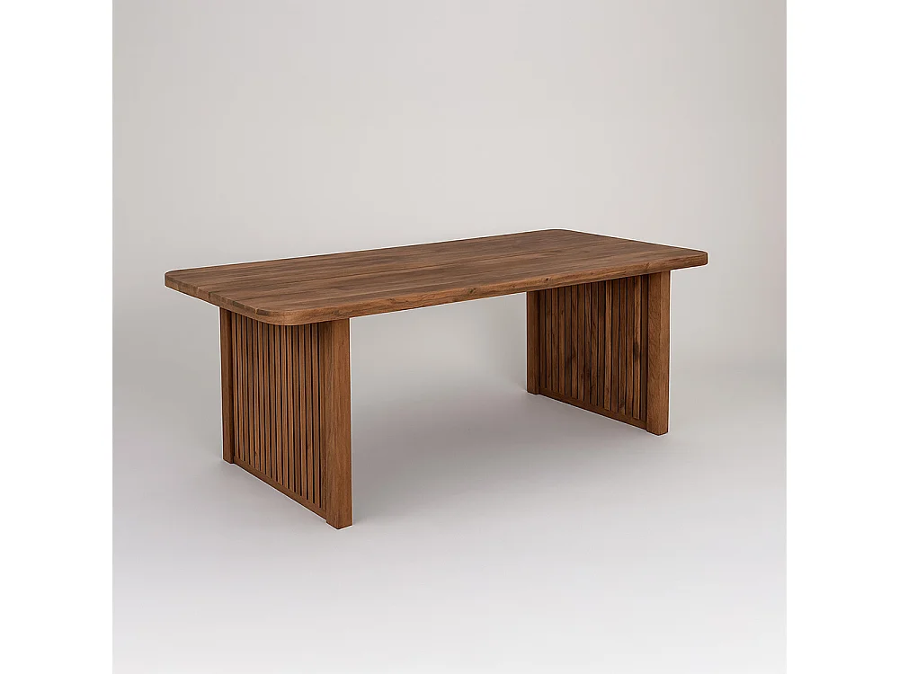 Table à manger BONTANG rectangulaire en teck recyclé naturel rustique 200x90x76 cm