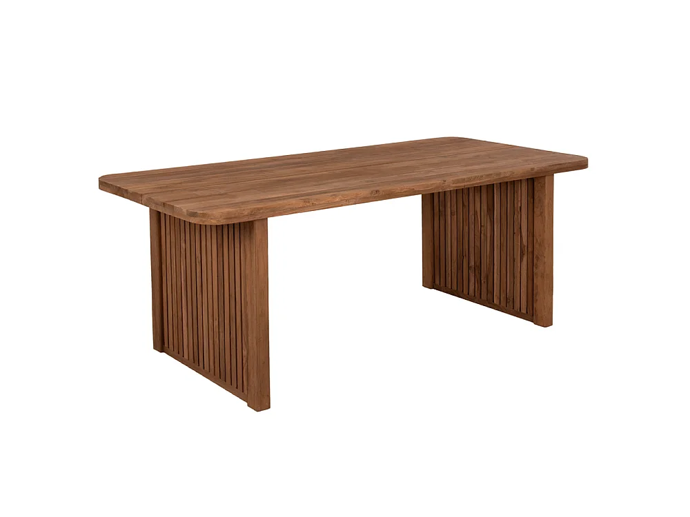 Table à manger BONTANG rectangulaire en teck recyclé naturel rustique 200x90x76 cm