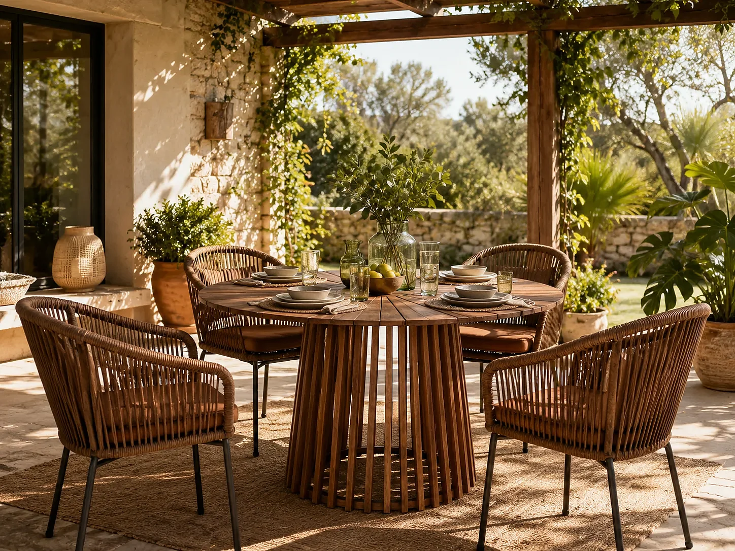 Table à manger CRISTOBAL en bois  Φ120X76HCM