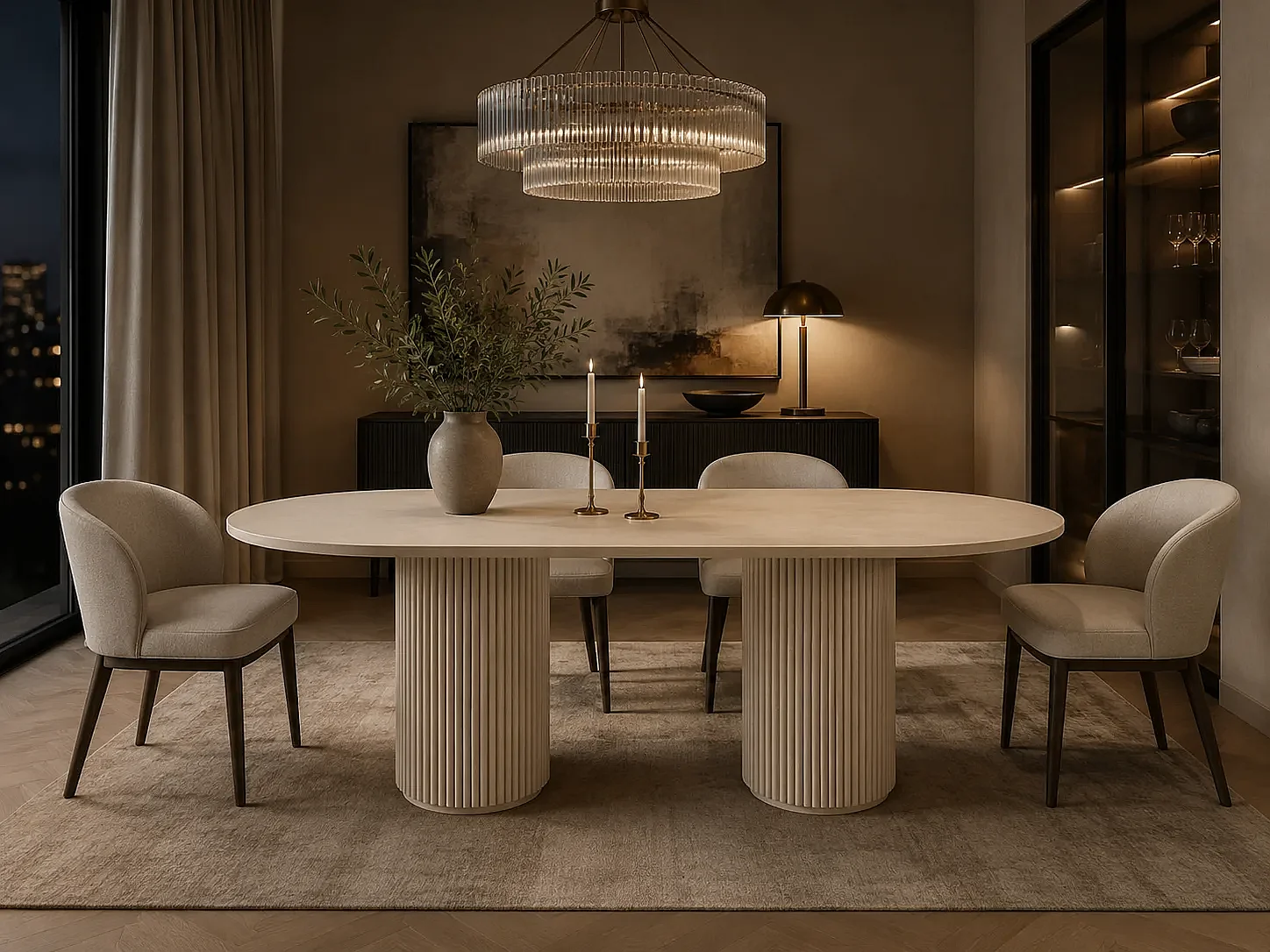 TINA eettafel in Travertijn