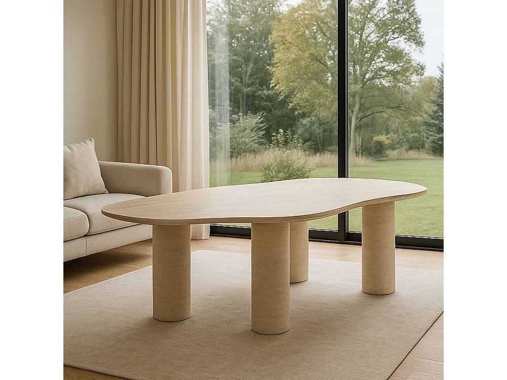 Table à manger LINEA en Travertin Premium