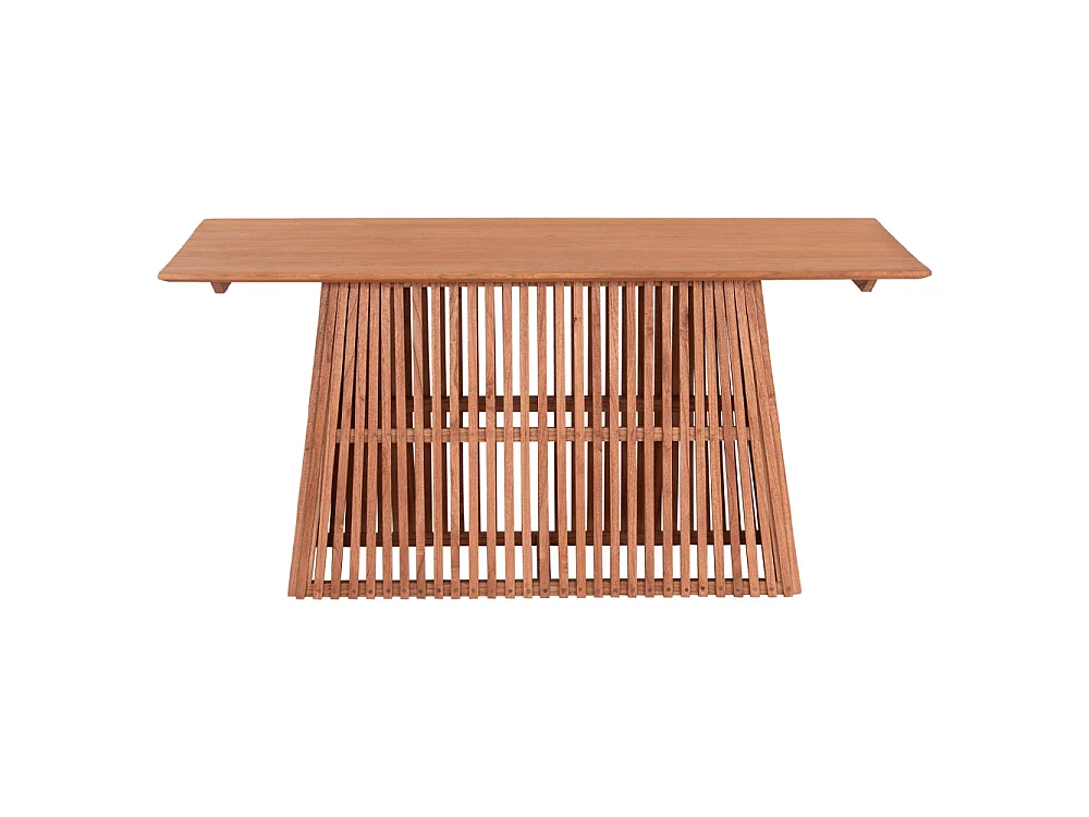 Table à manger FRANTZ rectangulaire en bois massif de mindi naturel 160x79.5x76.5 cm