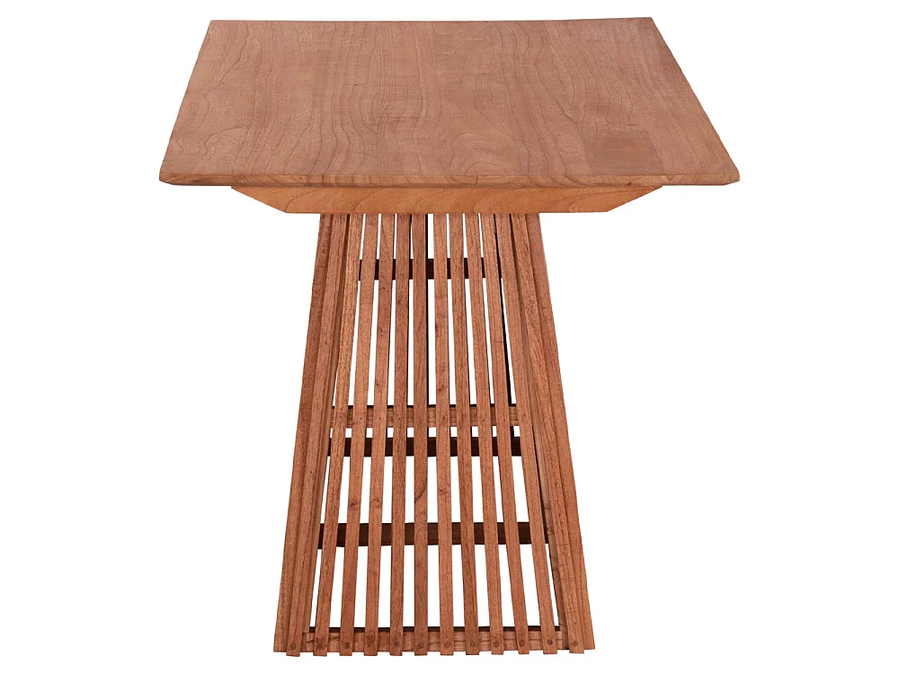 Table à manger FRANTZ rectangulaire en bois massif de mindi naturel 160x79.5x76.5 cm