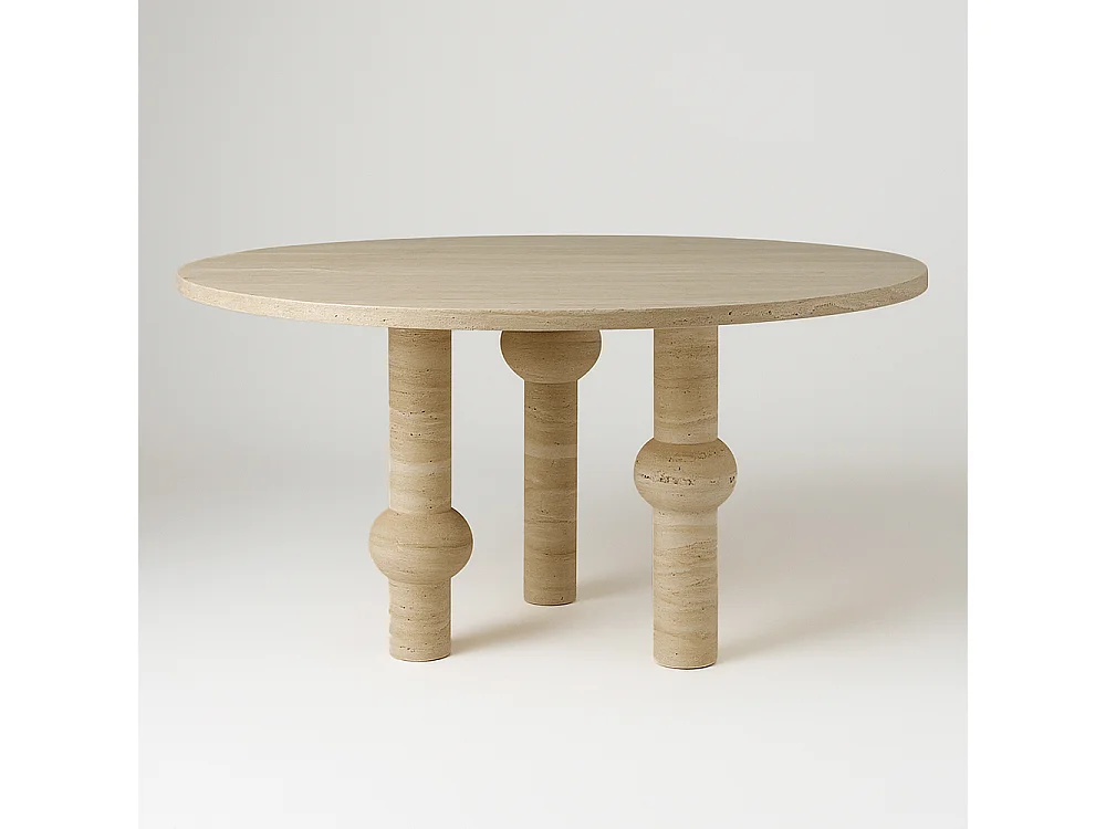 Table à manger ROMANI en Travertin Premium