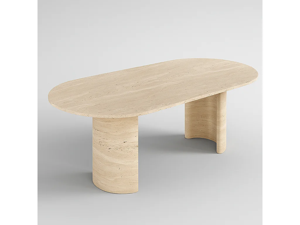 Table à manger MONZA en Travertin Premium