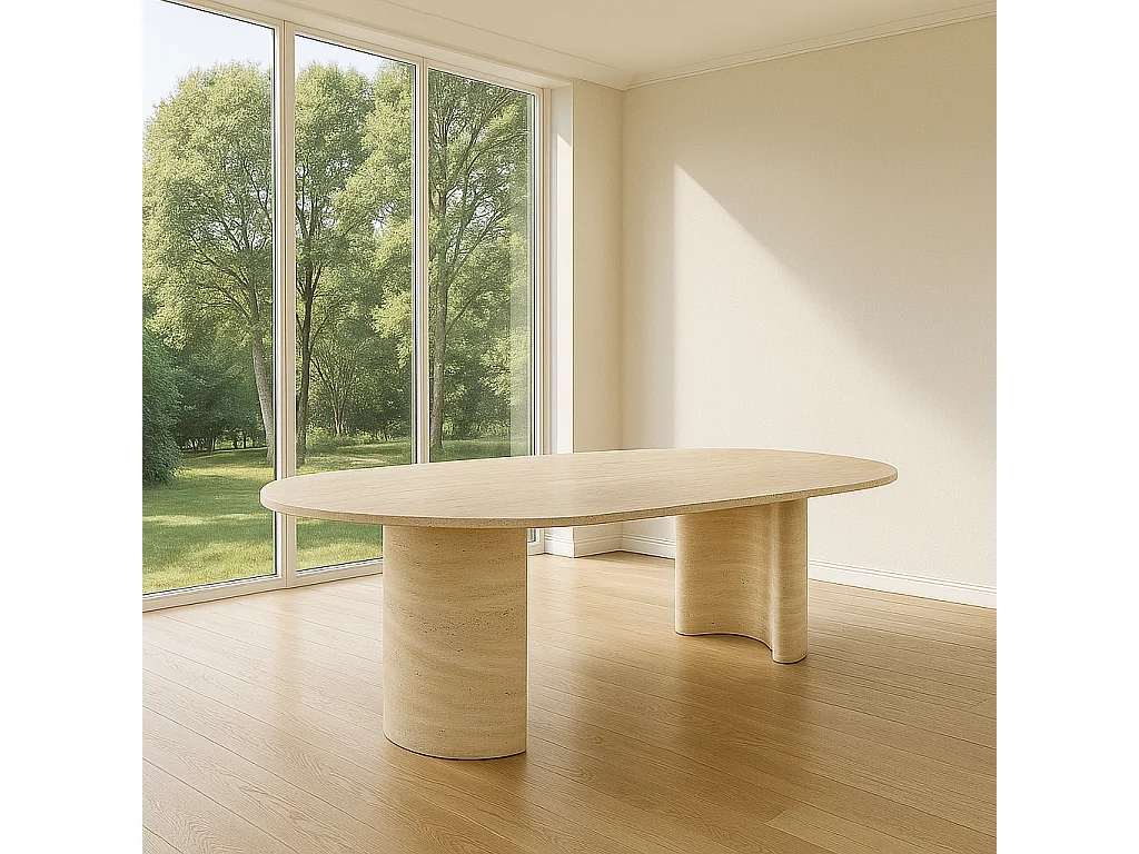 Table à manger MONZA en Travertin Premium