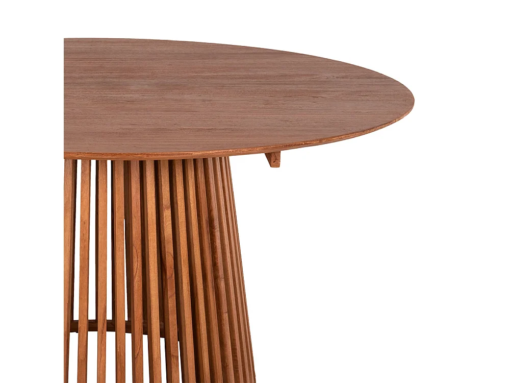 Table à manger ronde FRANTZ en bois massif de Mindi Ø 150×75 cm