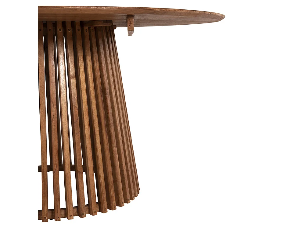 Table à manger ronde FRANTZ en bois massif de Mindi Ø 150×75 cm