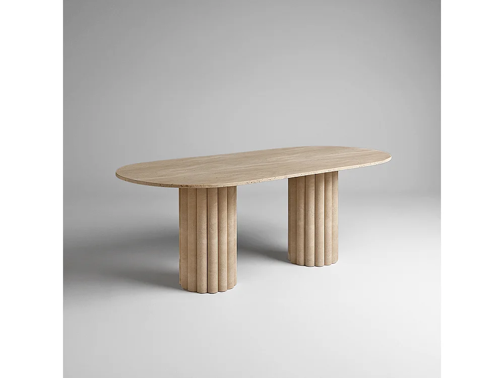 Table à manger PIETRI en Travertin Premium