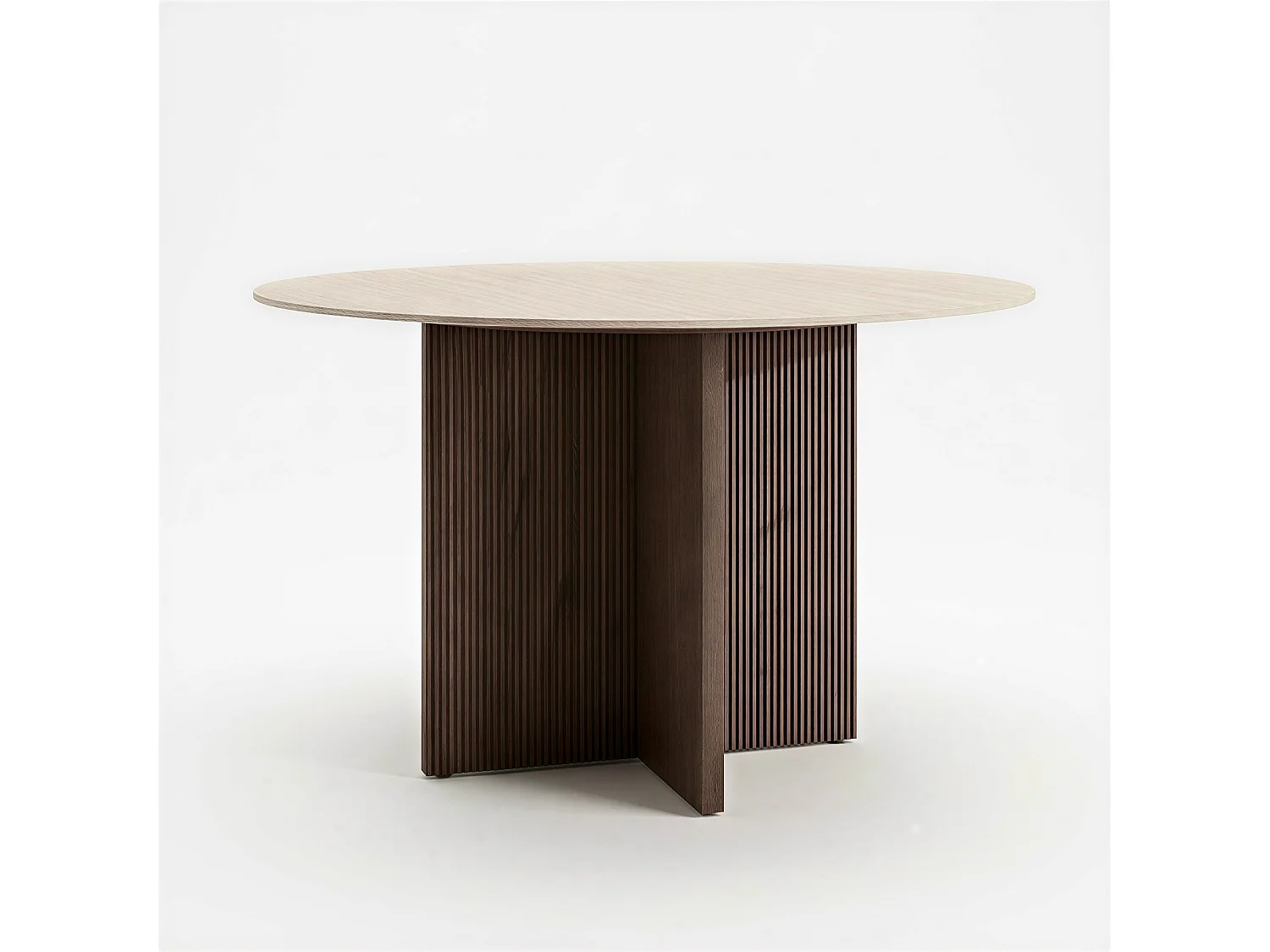 Table à manger SKY céramique effet Travertin Φ120x76 cm