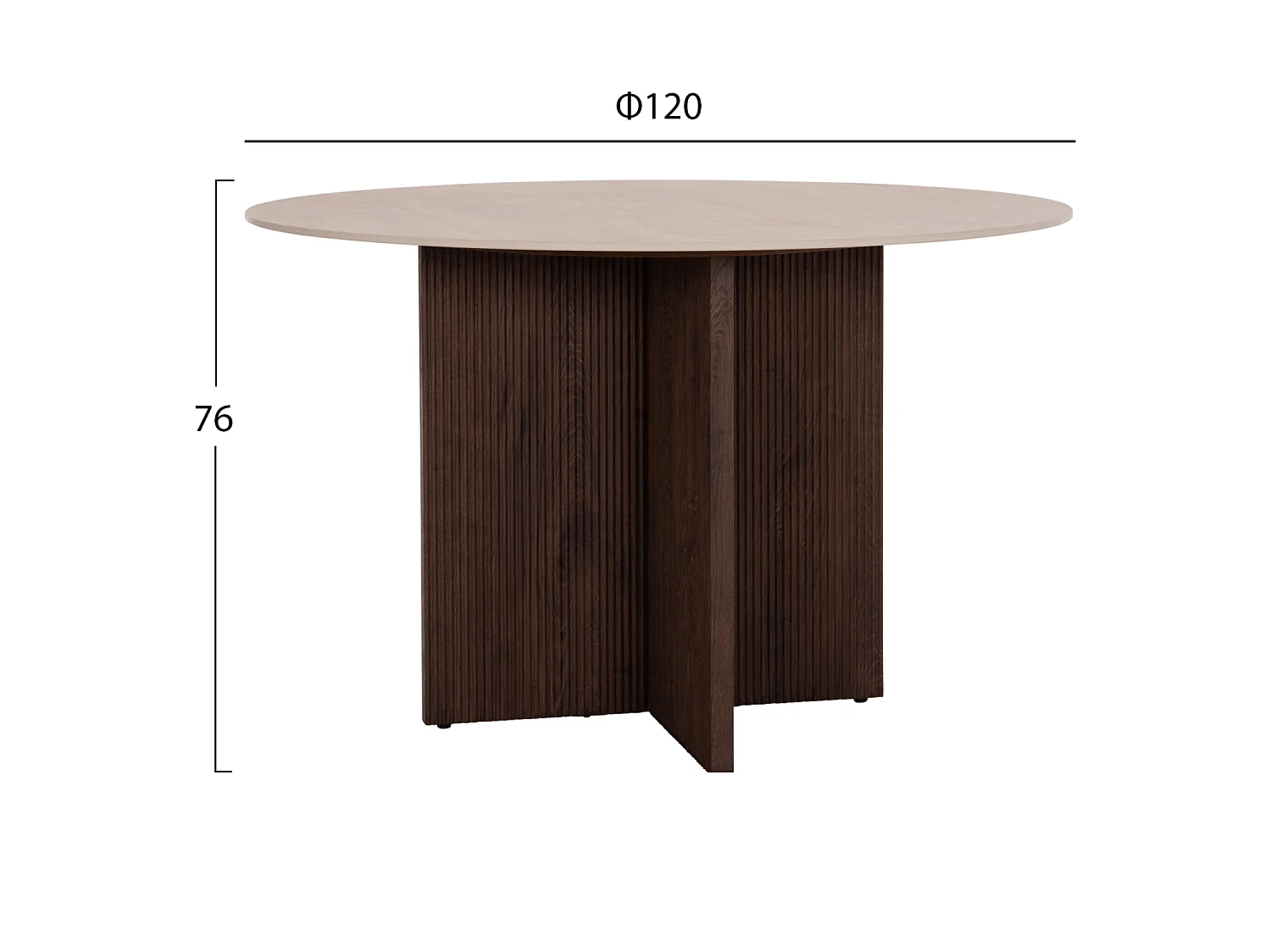 Table à manger SKY céramique effet Travertin Φ120x76 cm