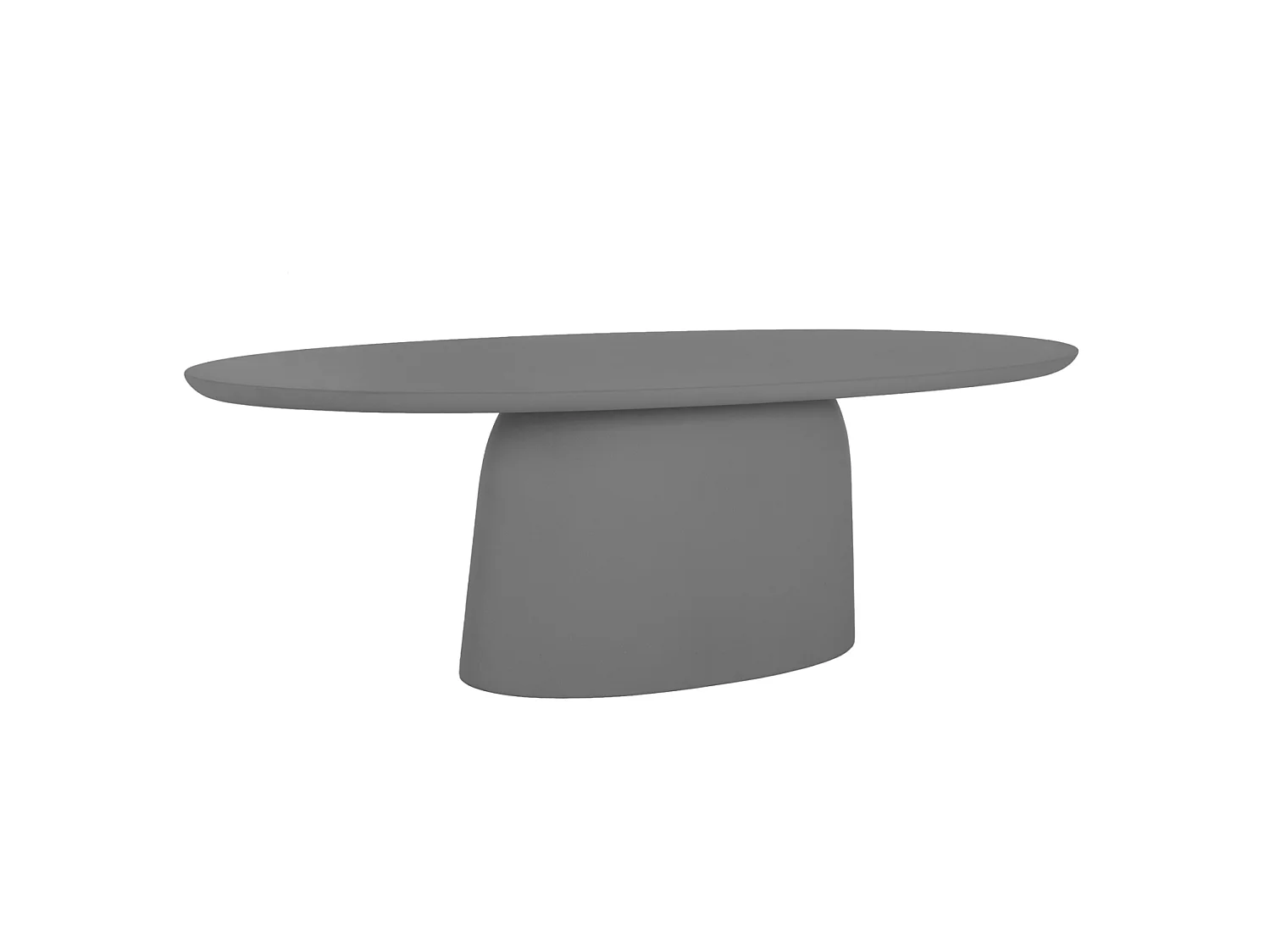 Table à manger ovale BRECCAN gris en fibre-ciment 160 x 100 x 75 cm