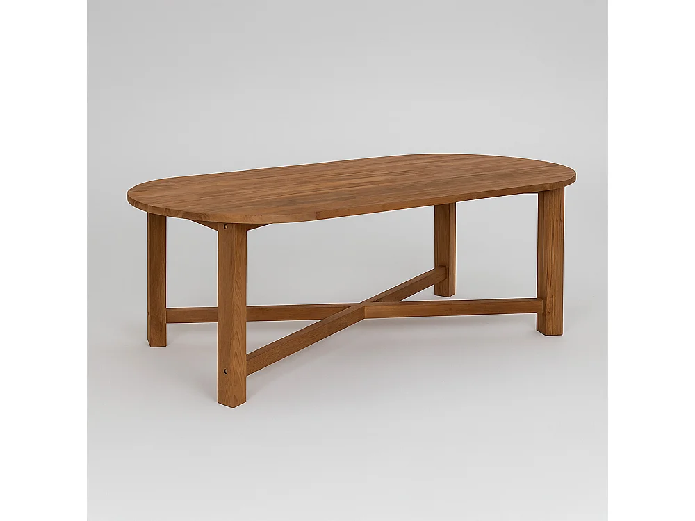 Table à manger KUTAI rectangulaire en teck recyclé naturel 200x90x75cm