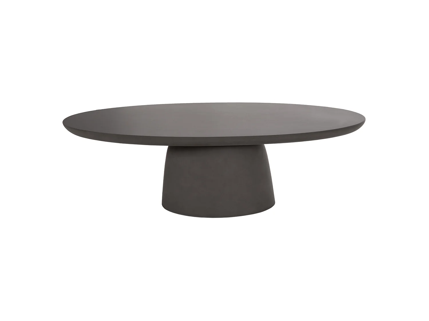 Ovale tuintafel BRECCAN grijs vezelcement 130 x 70 x 40 cm