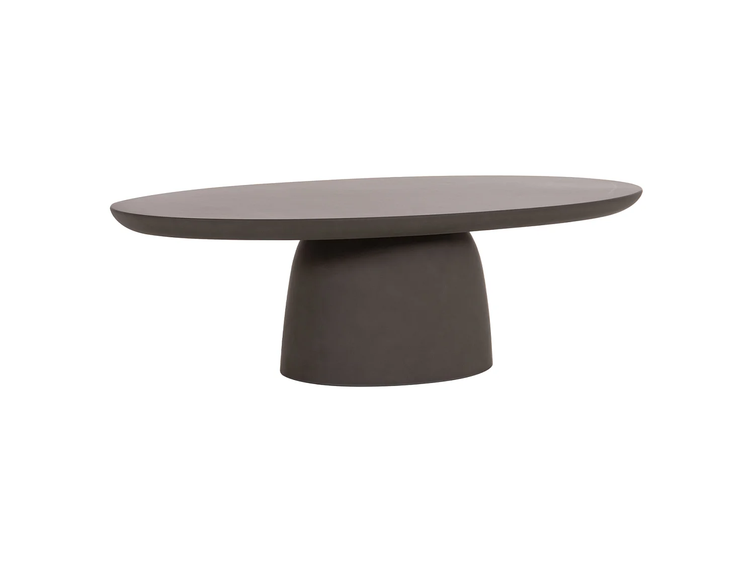Ovale tuintafel BRECCAN grijs vezelcement 130 x 70 x 40 cm