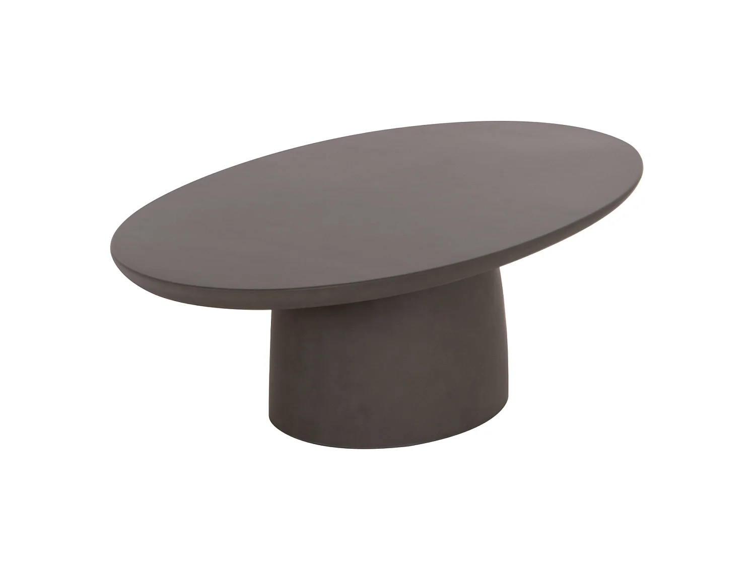 Ovale tuintafel BRECCAN grijs vezelcement 130 x 70 x 40 cm