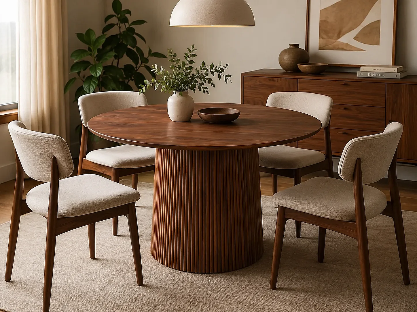 Table à manger ronde GROOT en bois massif d'acacia Ø 120×79cm