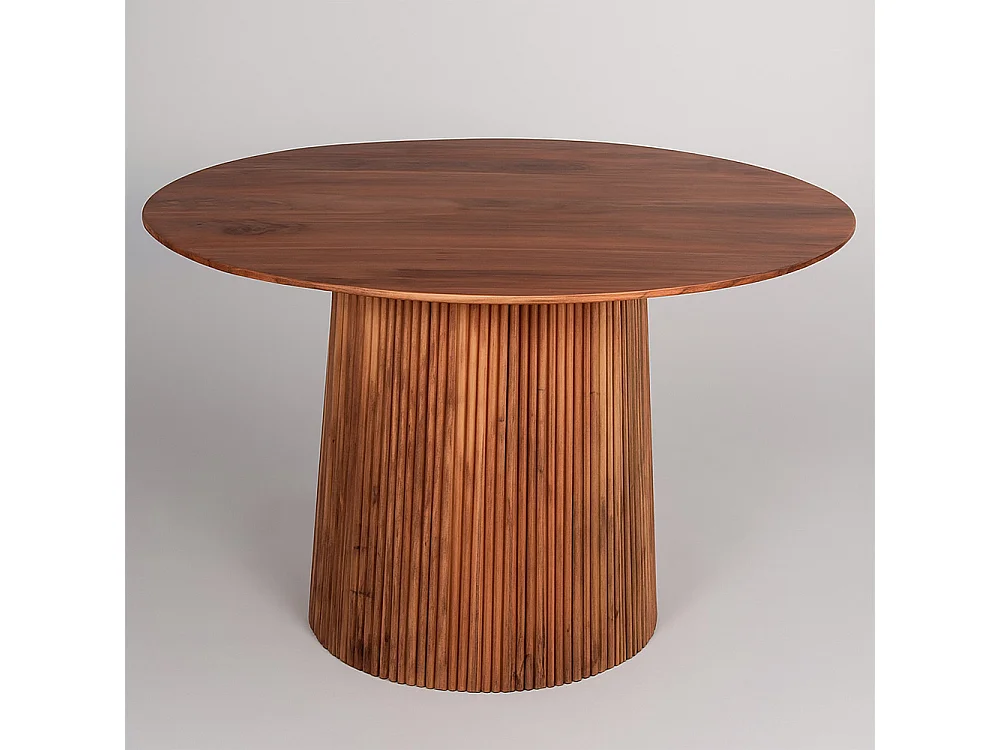 Table à manger ronde GROOT en bois massif d'acacia Ø 120×79cm