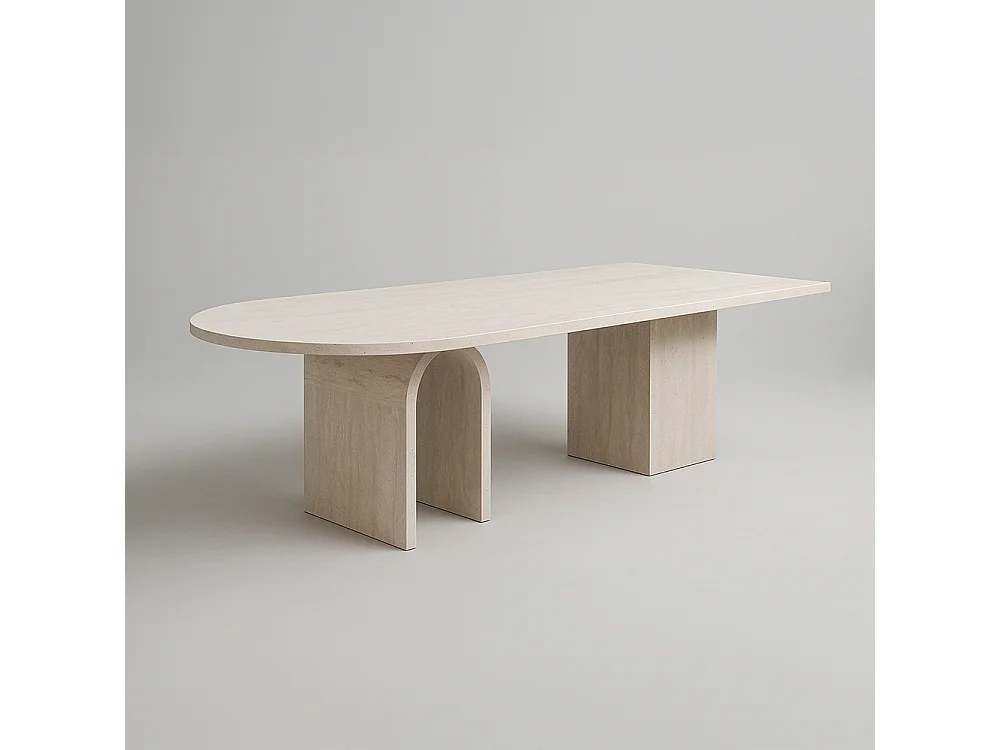 Table à manger ARCHETTA en travertin 260 x 120 cm