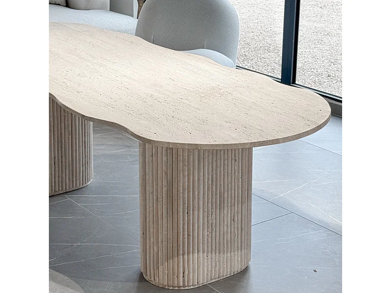 Table à manger SKANDI en Travertin