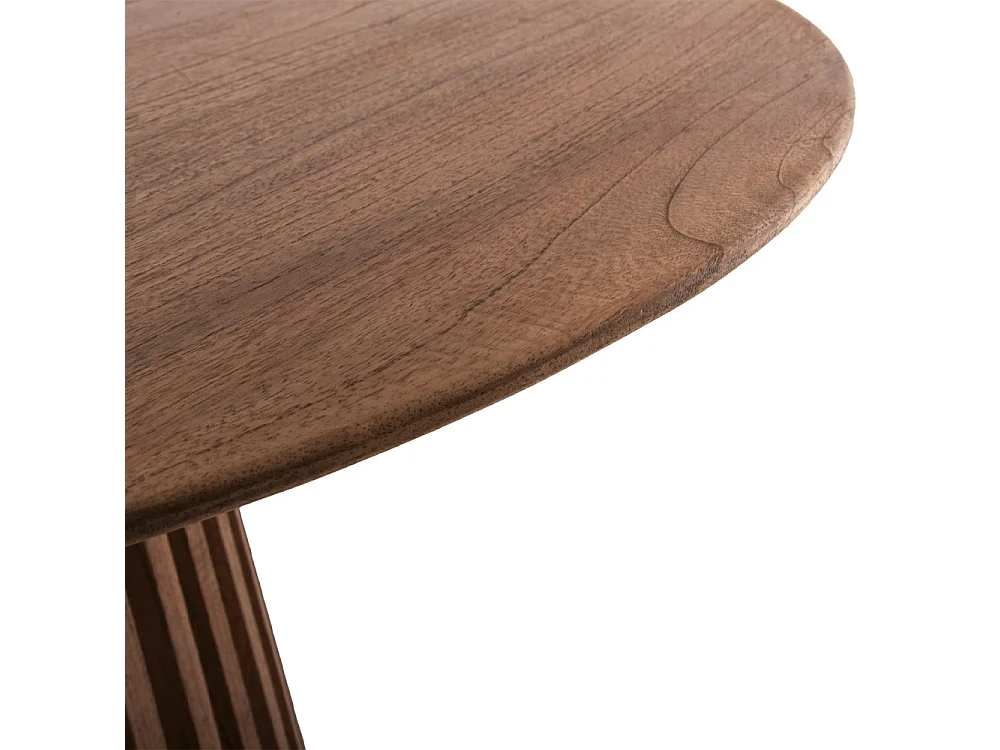 Table à manger ronde FRANTZ en bois massif de Mindi Ø 120×76,5 cm