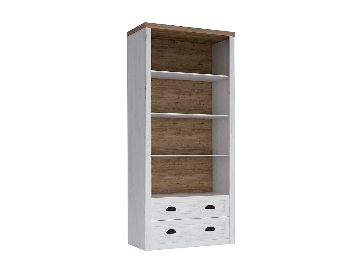 Boekenkast Léandre Wit en Hout 2 Lades
