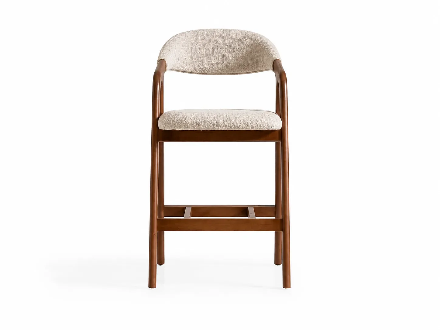 Sgabello alto SOHO legno e tessuto bianco