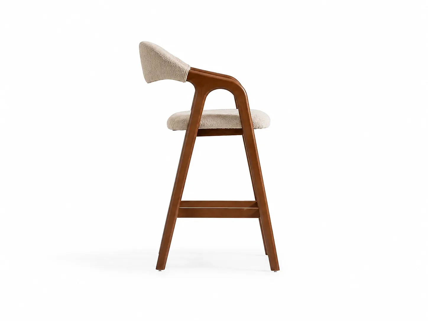 Sgabello alto SOHO legno e tessuto bianco