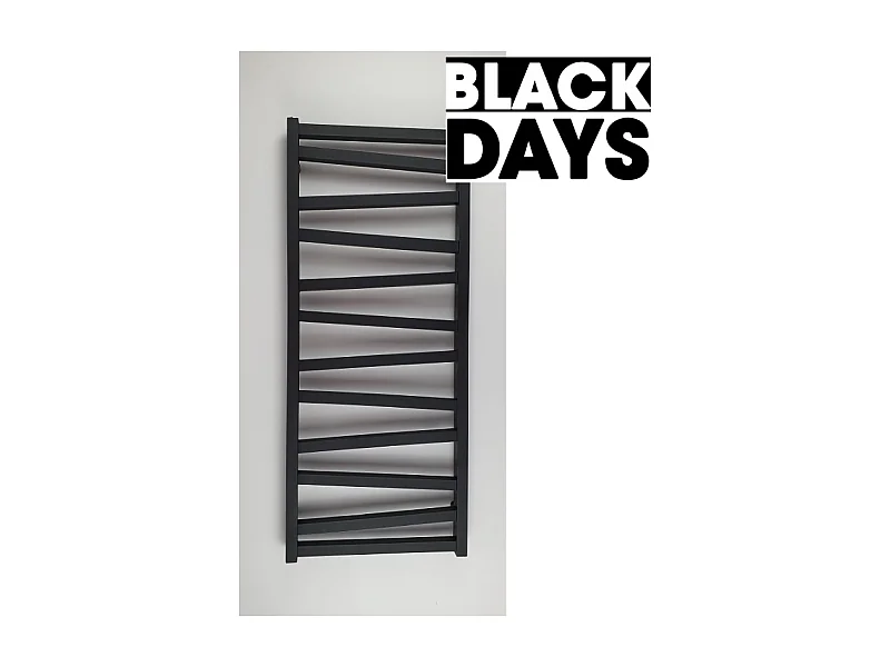 Radiateur sèche-serviettes eau chaude design CYRKA 97 x 50 cm noir mat