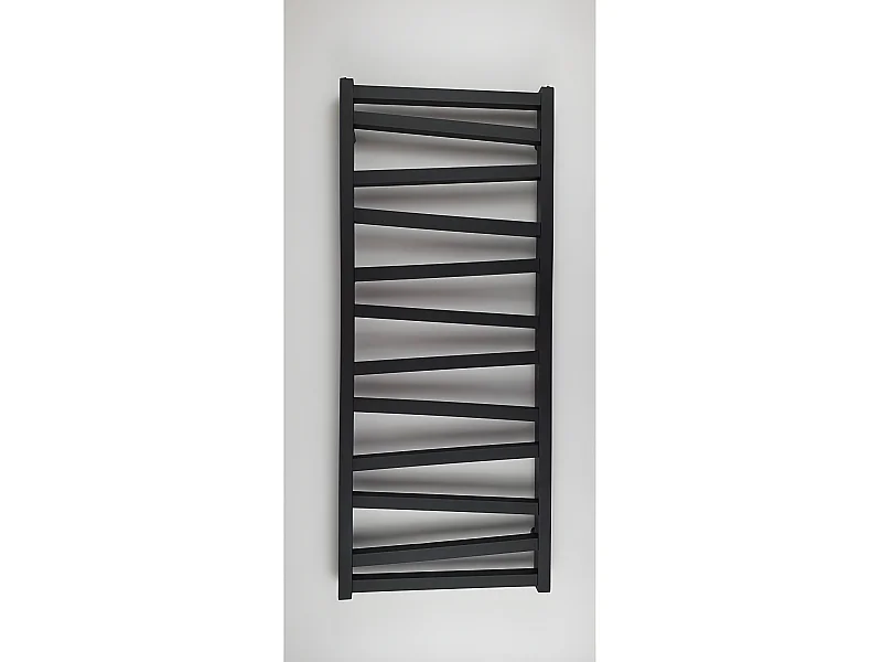 Radiateur sèche-serviettes eau chaude design CYRKA 97 x 50 cm noir mat