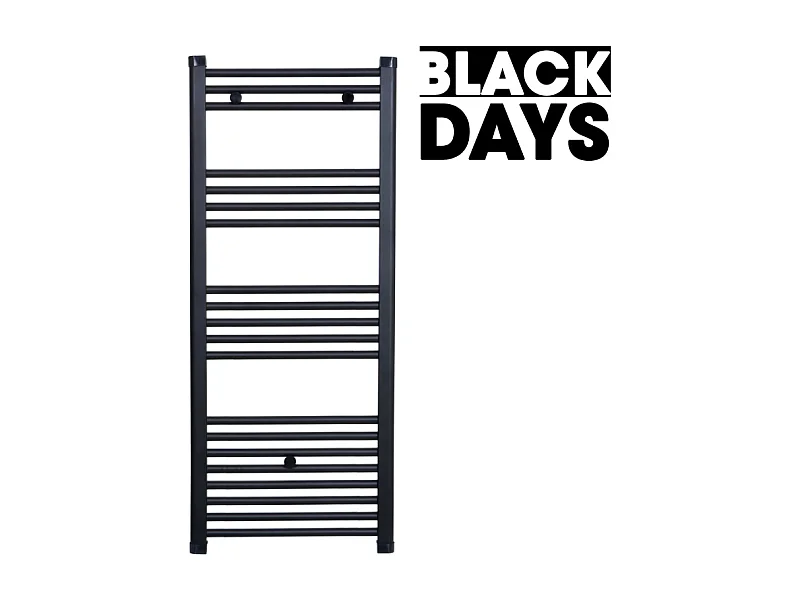 Radiateur sèche-serviettes eau chaude CODA 120 x 60 cm noir mat