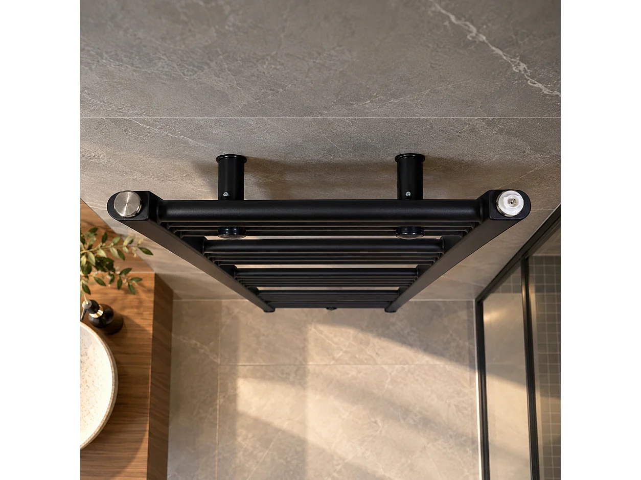 Radiateur sèche-serviettes eau chaude CODA 120 x 40 cm noir mat