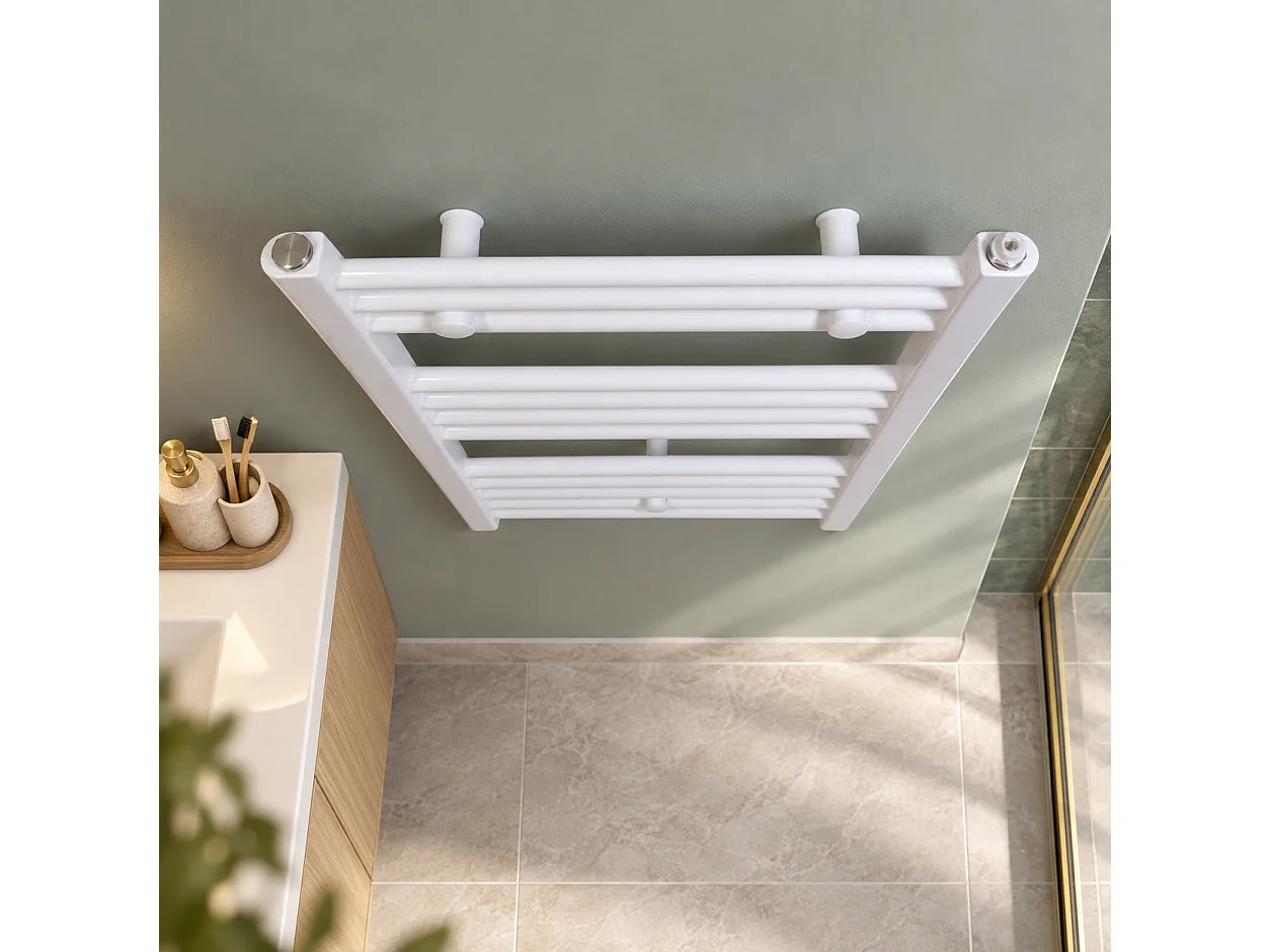 Radiateur sèche-serviettes eau chaude CODA 80 x 50 cm blanc