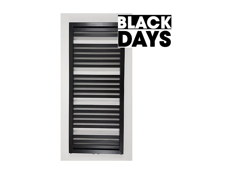 Radiateur sèche-serviettes eau chaude design KLEA 128 x 54 cm noir mat
