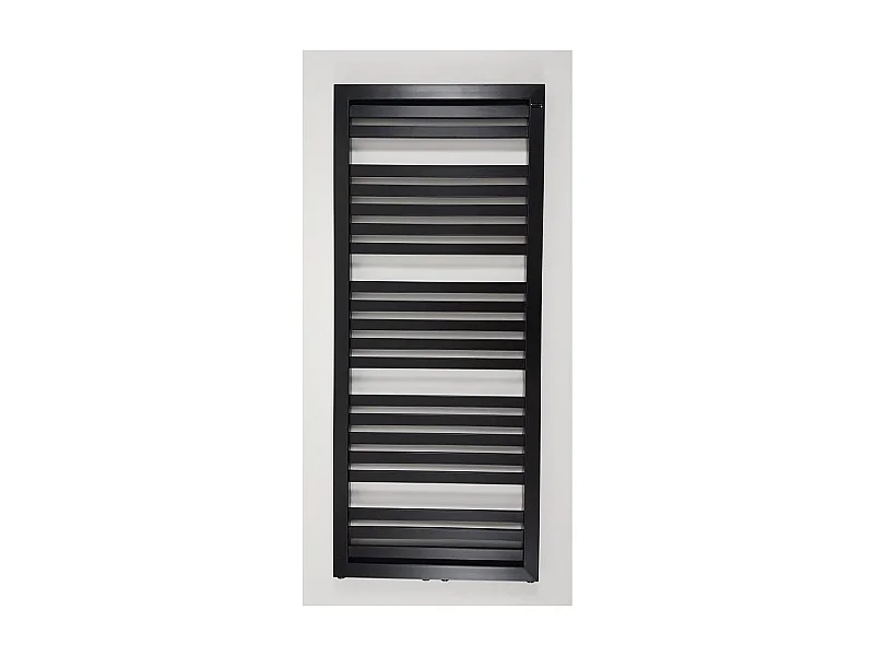 Radiateur sèche-serviettes eau chaude design KLEA 128 x 54 cm noir mat