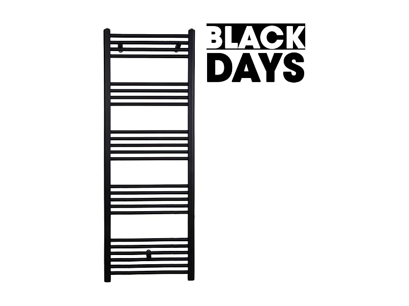 Radiateur sèche-serviettes eau chaude CODA 160 x 60 cm noir mat