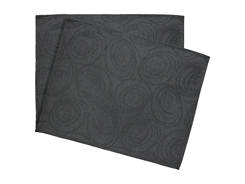 Lot de 2 sets de table 35x45 cm Jacquard coton SPIRALE anthracite
