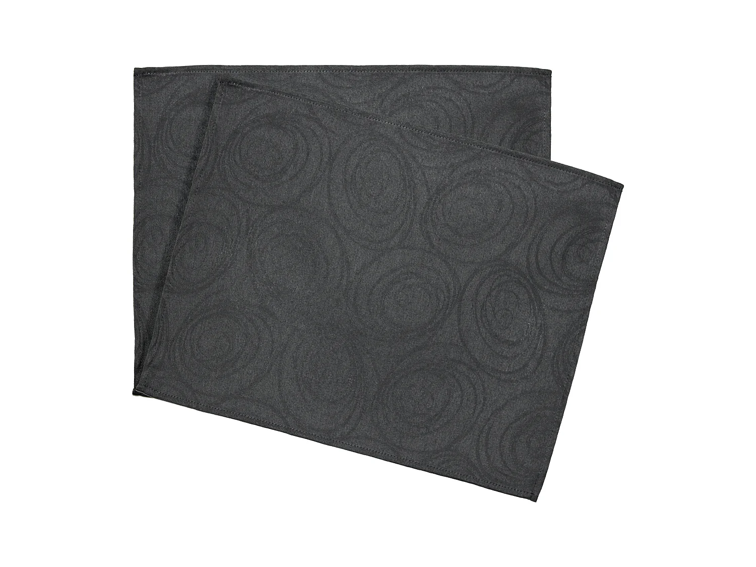Lot de 2 sets de table 35x45 cm Jacquard coton SPIRALE anthracite